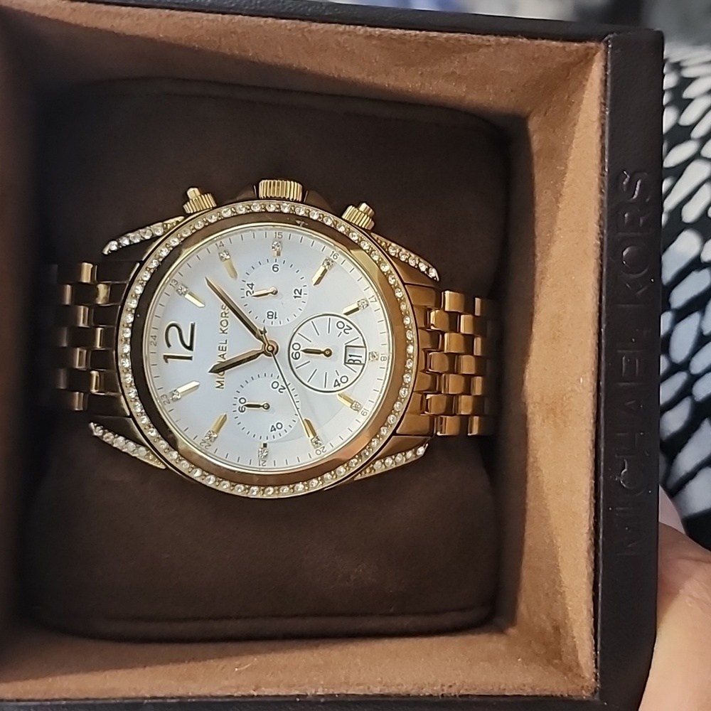 Michael Kors Women's Gold Pressley Chronograph Watch MK5835